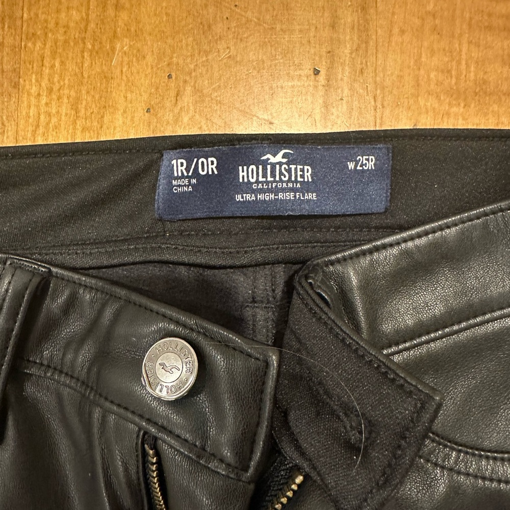 Hollister Black Leather Trousers